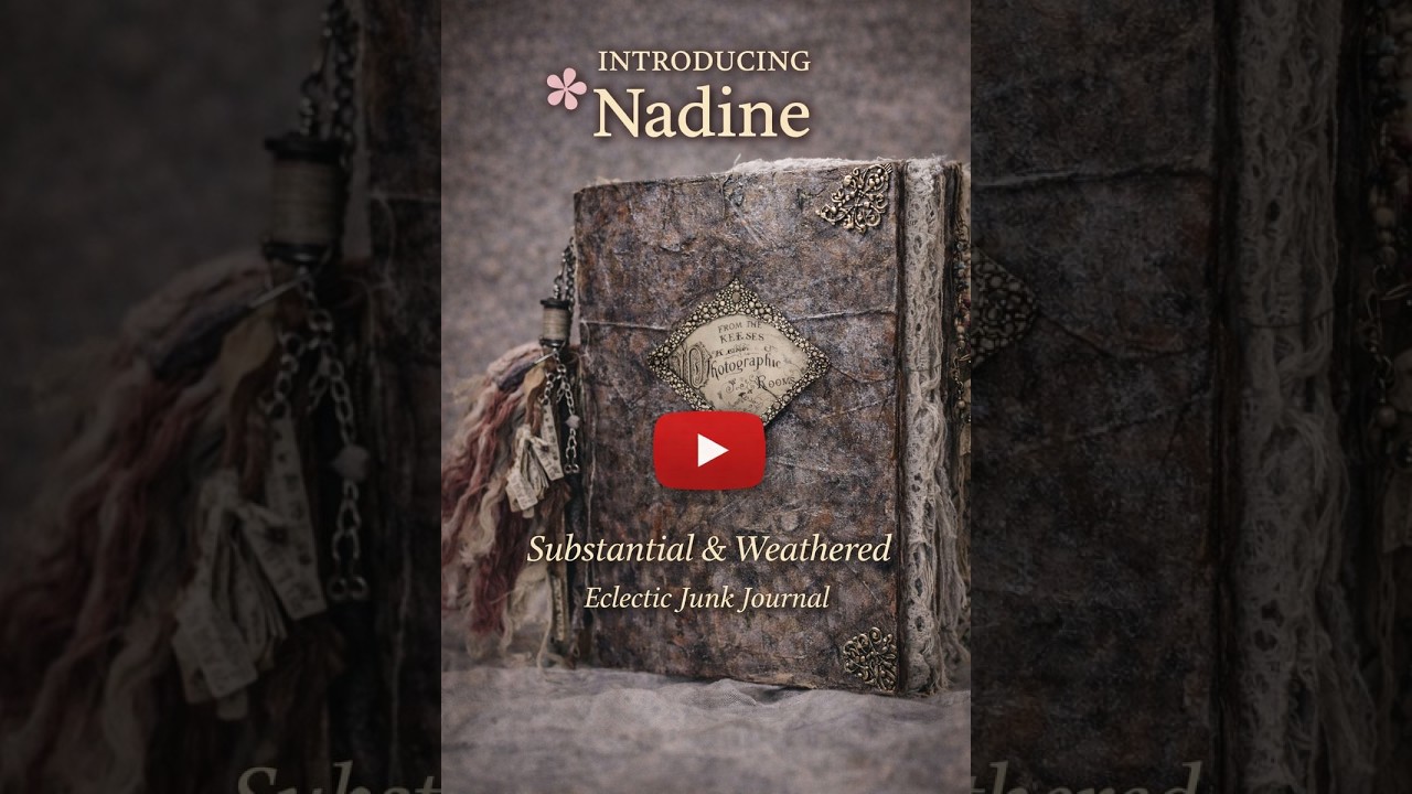 Дневник ручной работы Nadine Handmade Junk Journal с разворотами 😍 | Очень плотная техника, смеша...