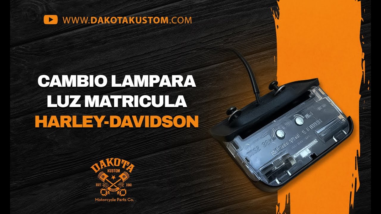 Cambio Lampara Luz Matricula Harley-Davidson - Dakota Kustom