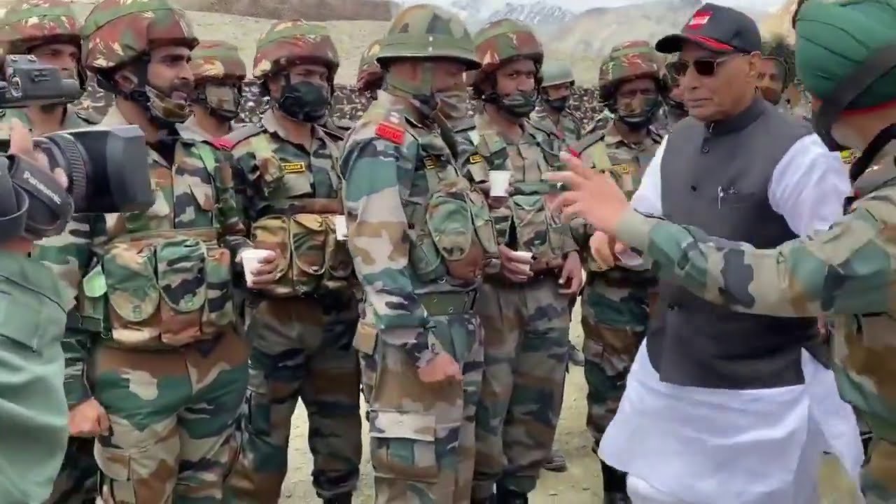 Raksha Mantri meets Bihar Regiment soldiers in forward areas of Ladakh