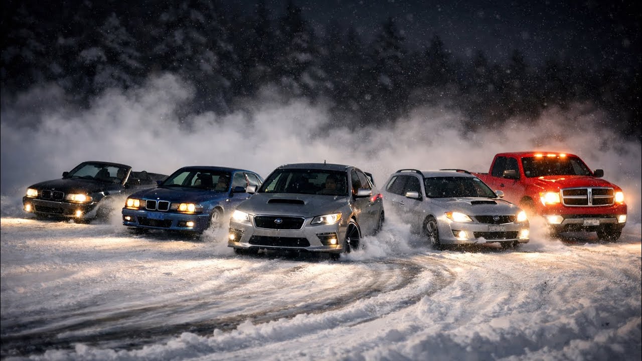 Snow night drift with the boys  