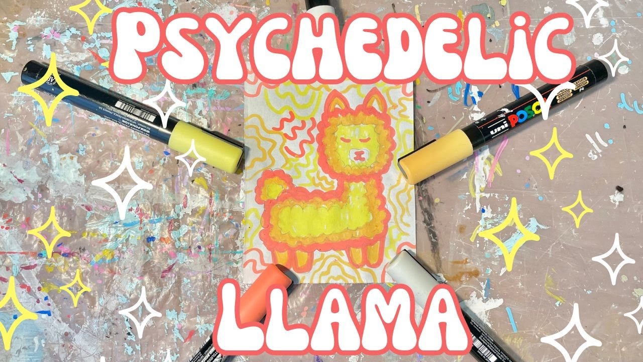 Draw a Llama with Me - Sketch With Me Using Posca Markers Art Studio