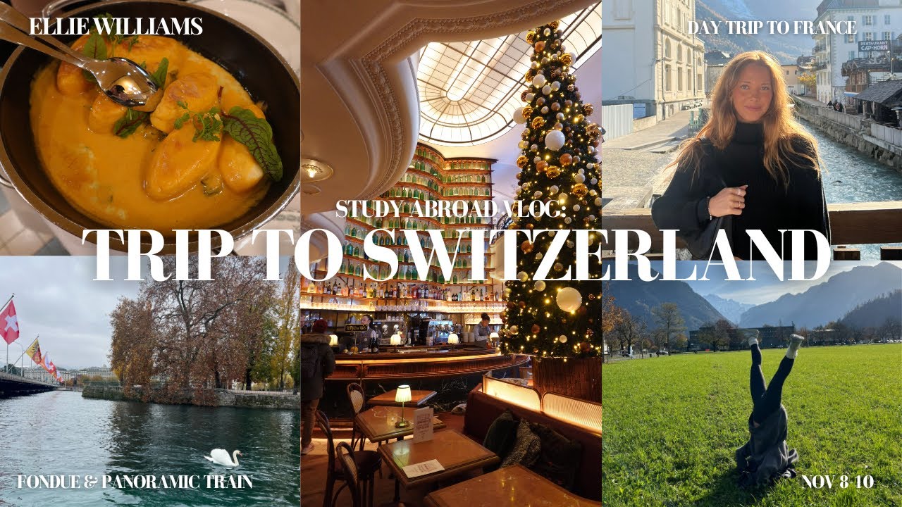 STUDY ABROAD VLOG: exploring Switzerland, fondue dinner, panoramic train, & driving to France?!?