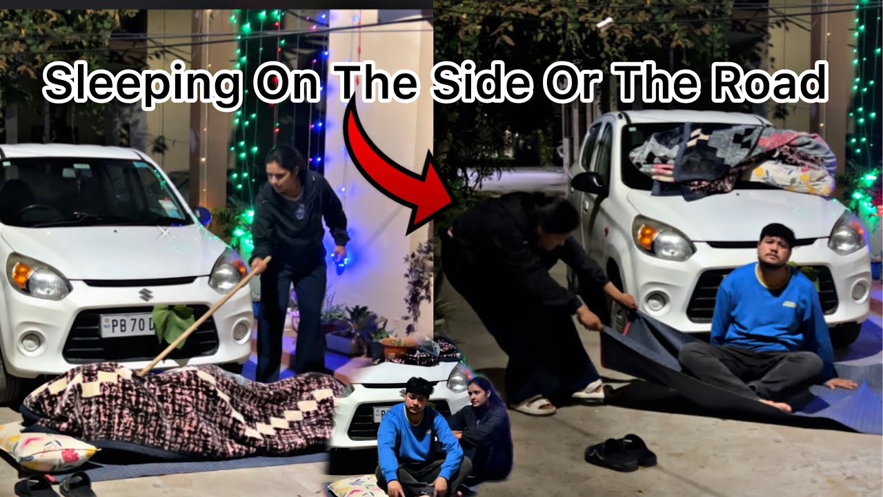 (Part 2) Sleeping On The Side Or The Road 😴|| Prank On Wife || @NikkRichaVlogs 