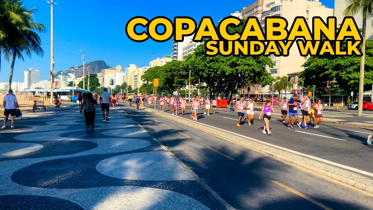 Copacabana Sunday Walk 🇧🇷Beach, Street Market & Local Life | Rio de Janeiro