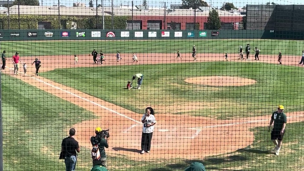 Kids running the bases, Raimondi Park, 28 July 2024