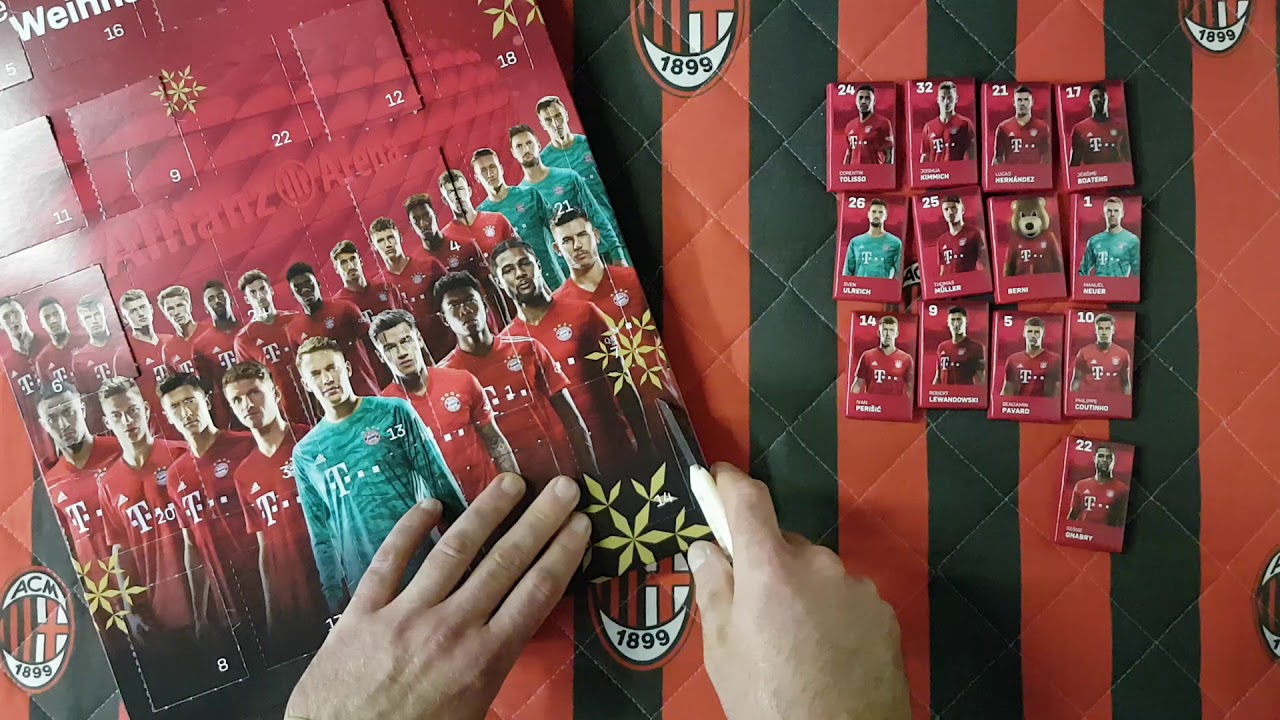 UNBOXING KALENDARZA ADWENTOWEGO - ADVENTCALENDAR - BAYERN MONACHIUM - CZEKOLADKI + KARTY!!!