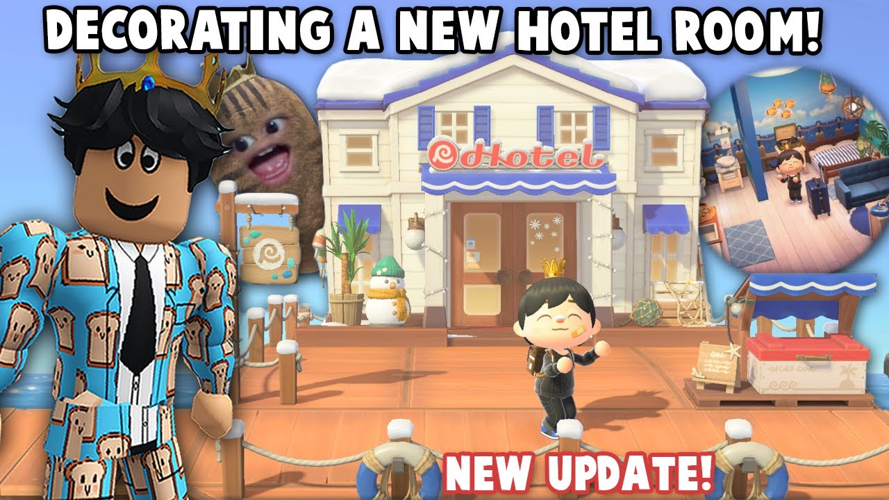 DECORATING a HOTEL ROOM in the NEW ANIMAL CROSSING 3.0 UPDATE FINALLY!