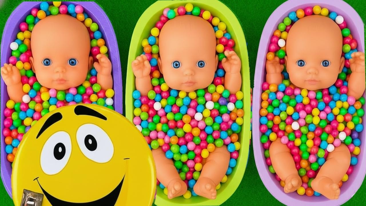 12 Minutes Satisfying with Full of 3 Rainbow BathTubs Candy with M&M's & Magic Slime Cutting Video