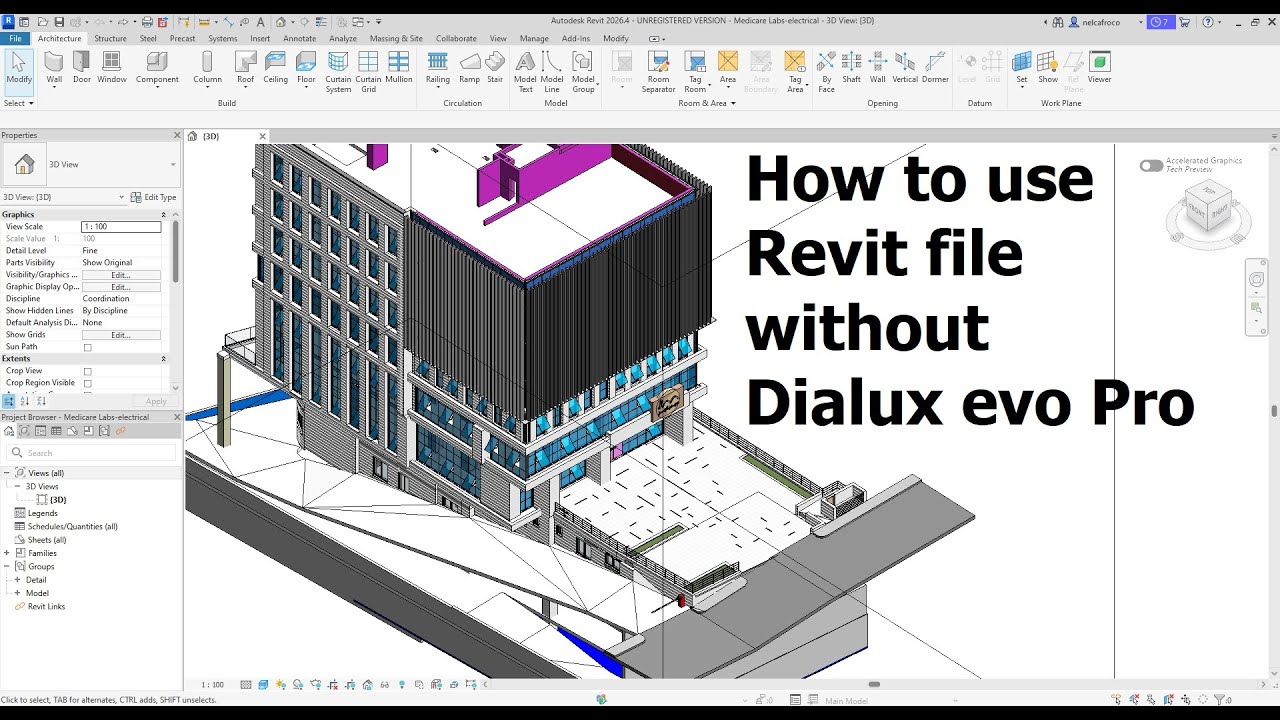 Как использовать файл Revit без Dialux Evo Pro