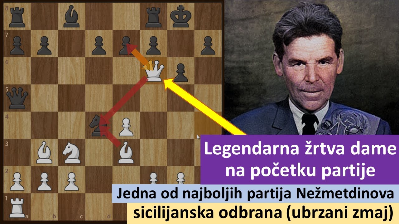 Jedna od najboljih partija Nežmetdinova - legendarna žrtva dame na početku partije