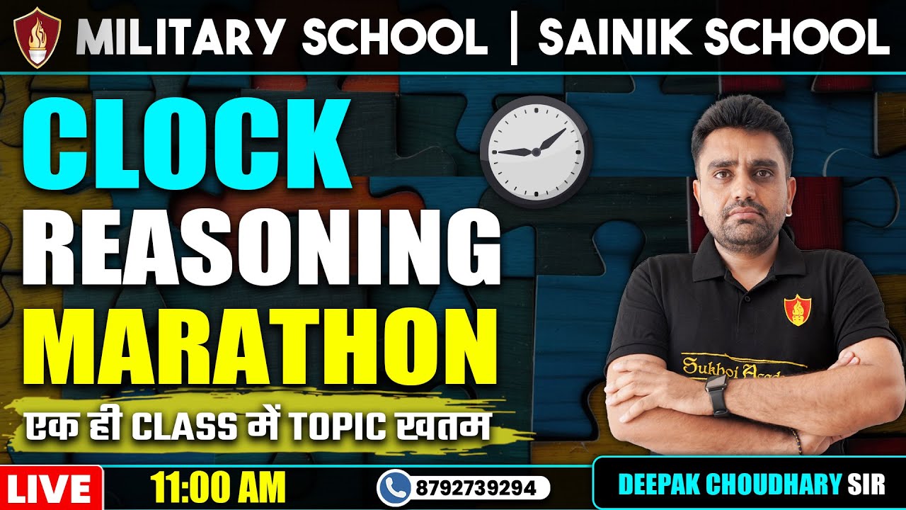 Reasoning Class *Clock* | Sainik School Online Classes | Sainik School Coaching | Military School