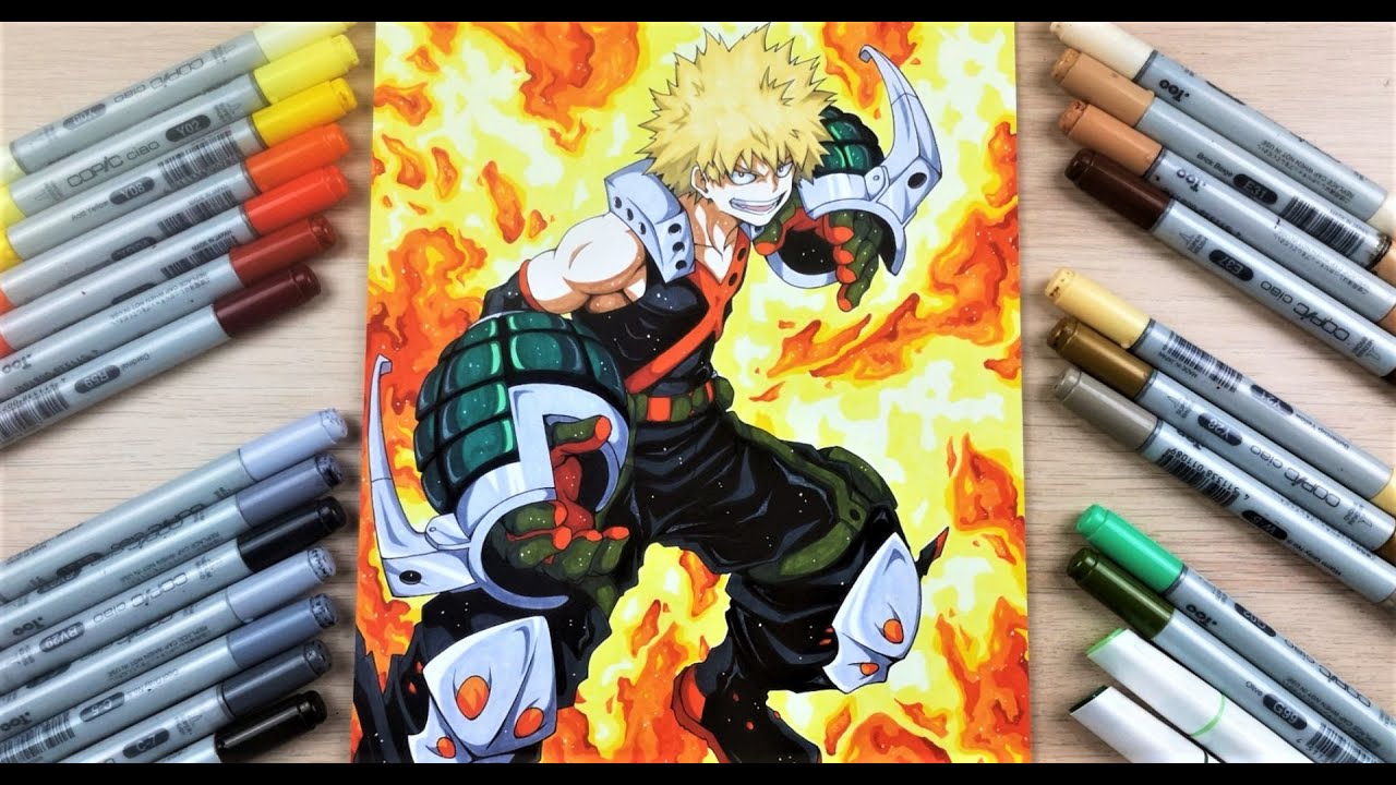 Drawing Katsuki Bakugou from My Hero Academia | + GIVEAWAY