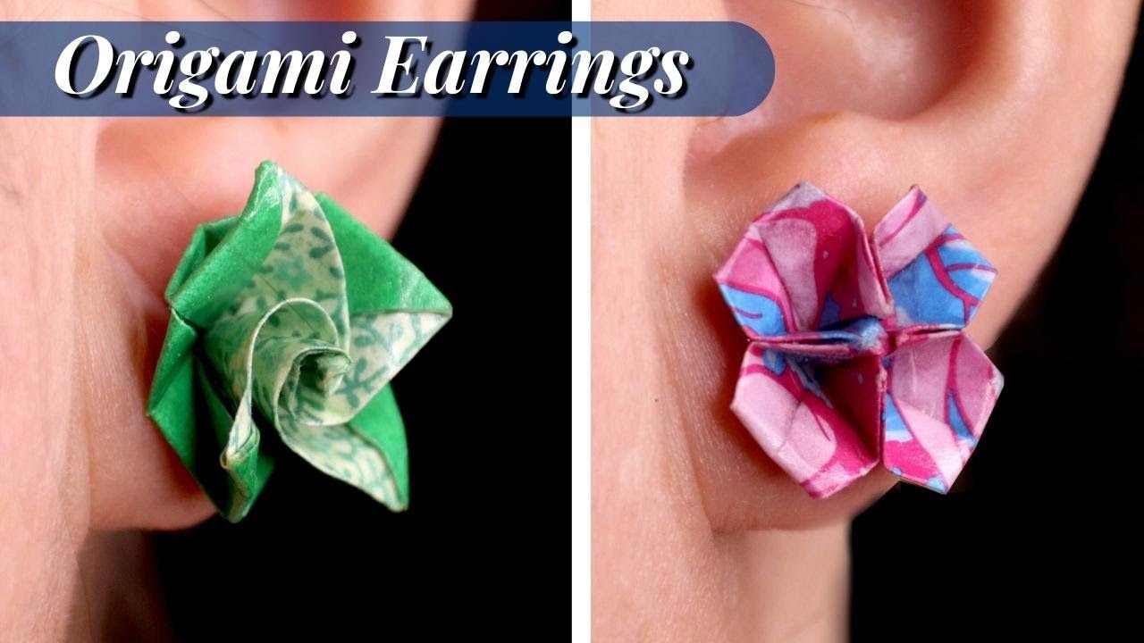 DIY Origami Floral Earrings