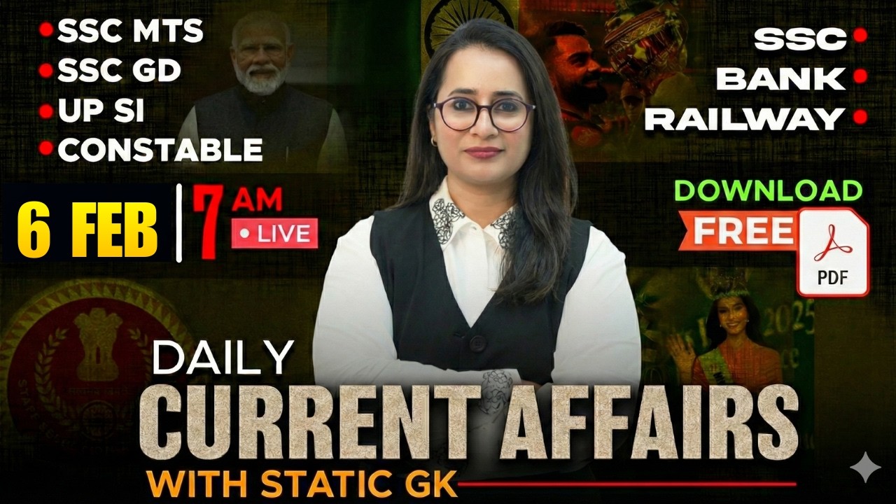 Current Affairs Today | 6 Feb 2026 Current Affairs | Daily Current Affairs 2026 by Prachi Mam
