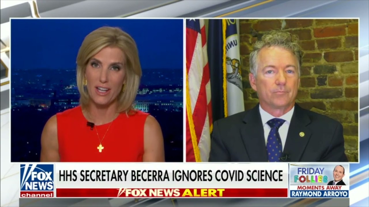 Dr. Rand Paul on HHS Sec. Becerra Ignoring COVID-19 Science - October 1, 2021