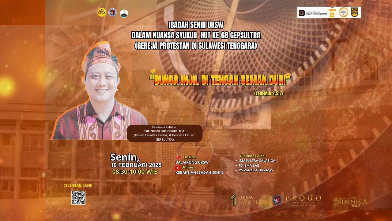 Ibadah Senin dalam Nuansa Syukur HUT ke-68 GEPSULTRA