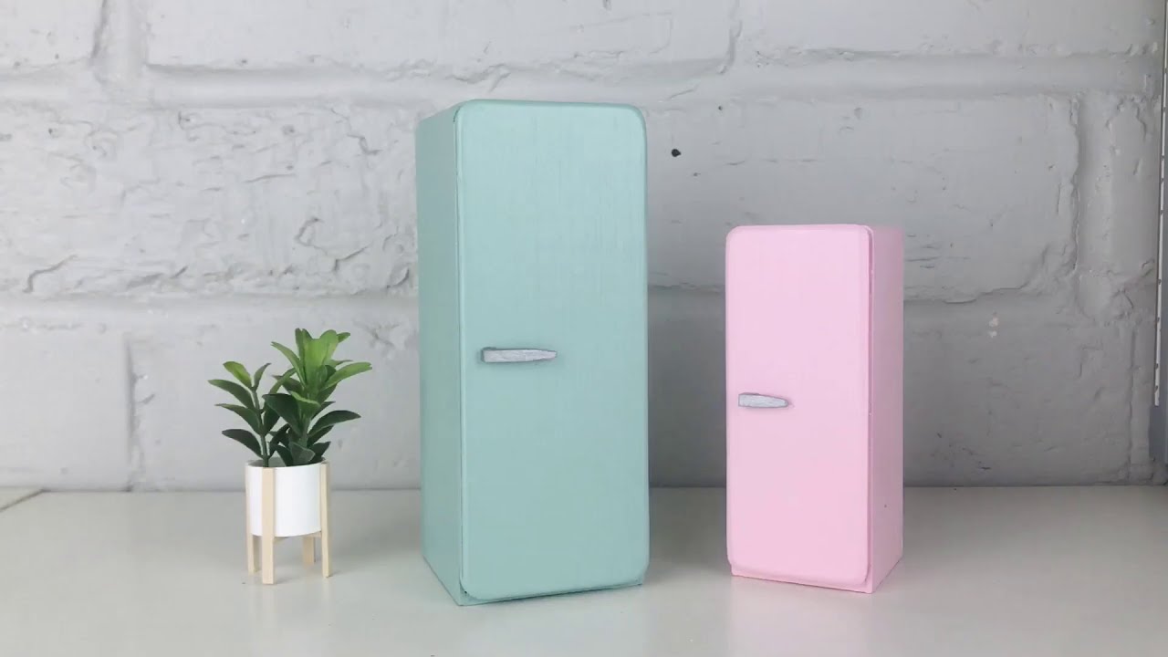 DIY Retro Dollhouse Fridge - with invisible hinge!