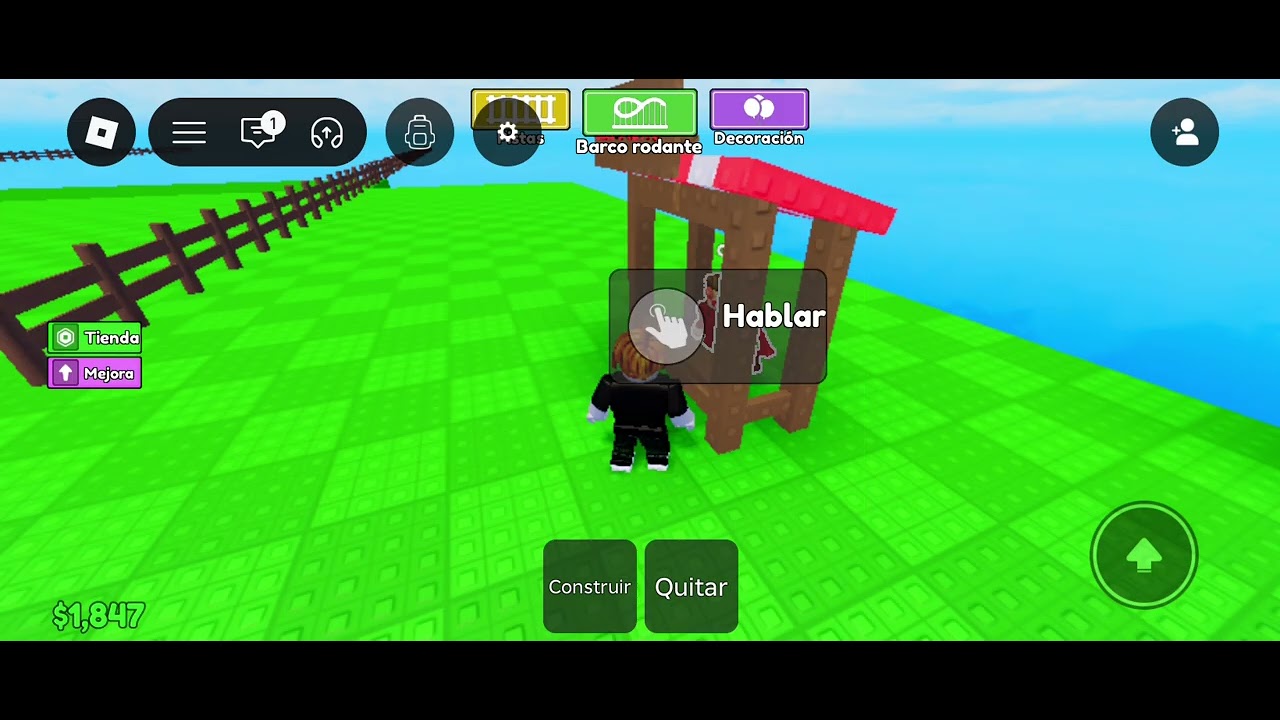 Asiendo una montaña rusa 🎢 en roblox 