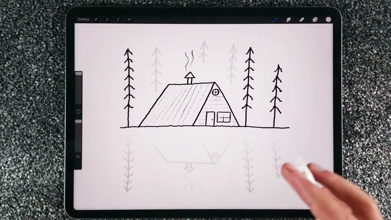 How To Draw A Lake Cabin | Step By Step Drawing Tutorial