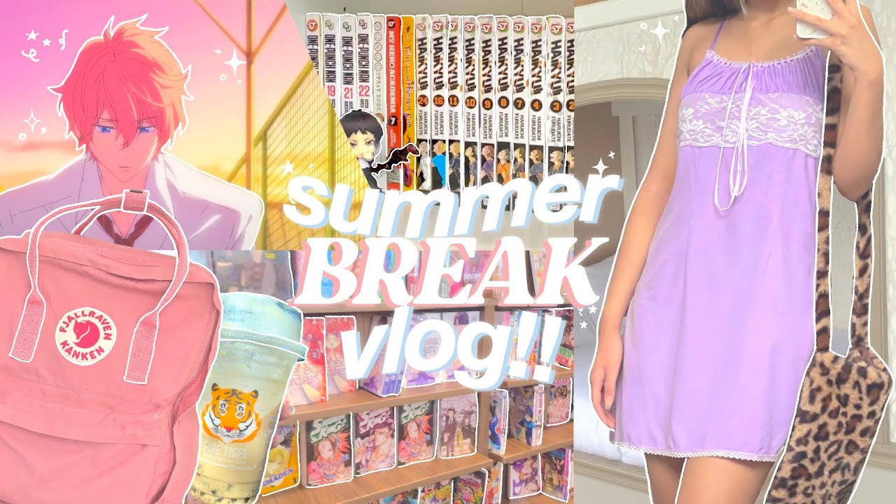 summer vlog🍦- vacation days, what i eat, yesstyle haul, manga shopping + new shelf!!