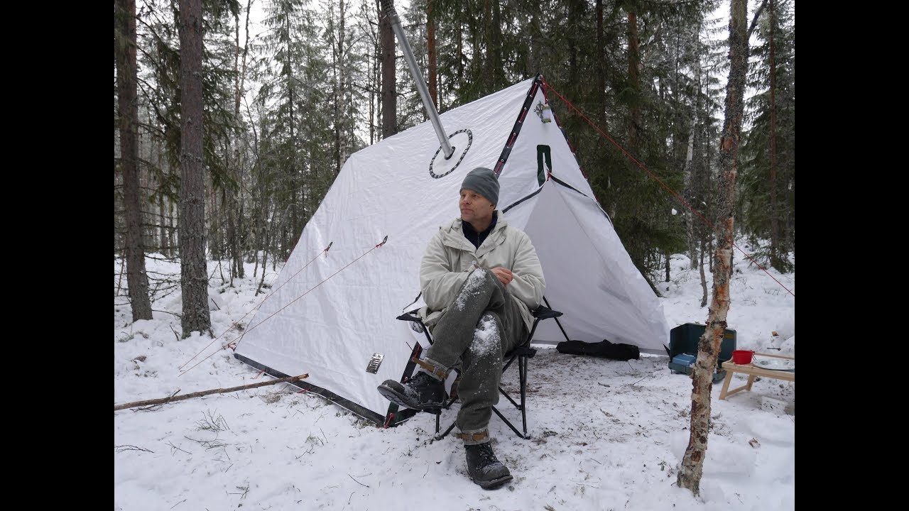 VINTER-CAMPING MED HEMMABYGGT VINTERTÄLT