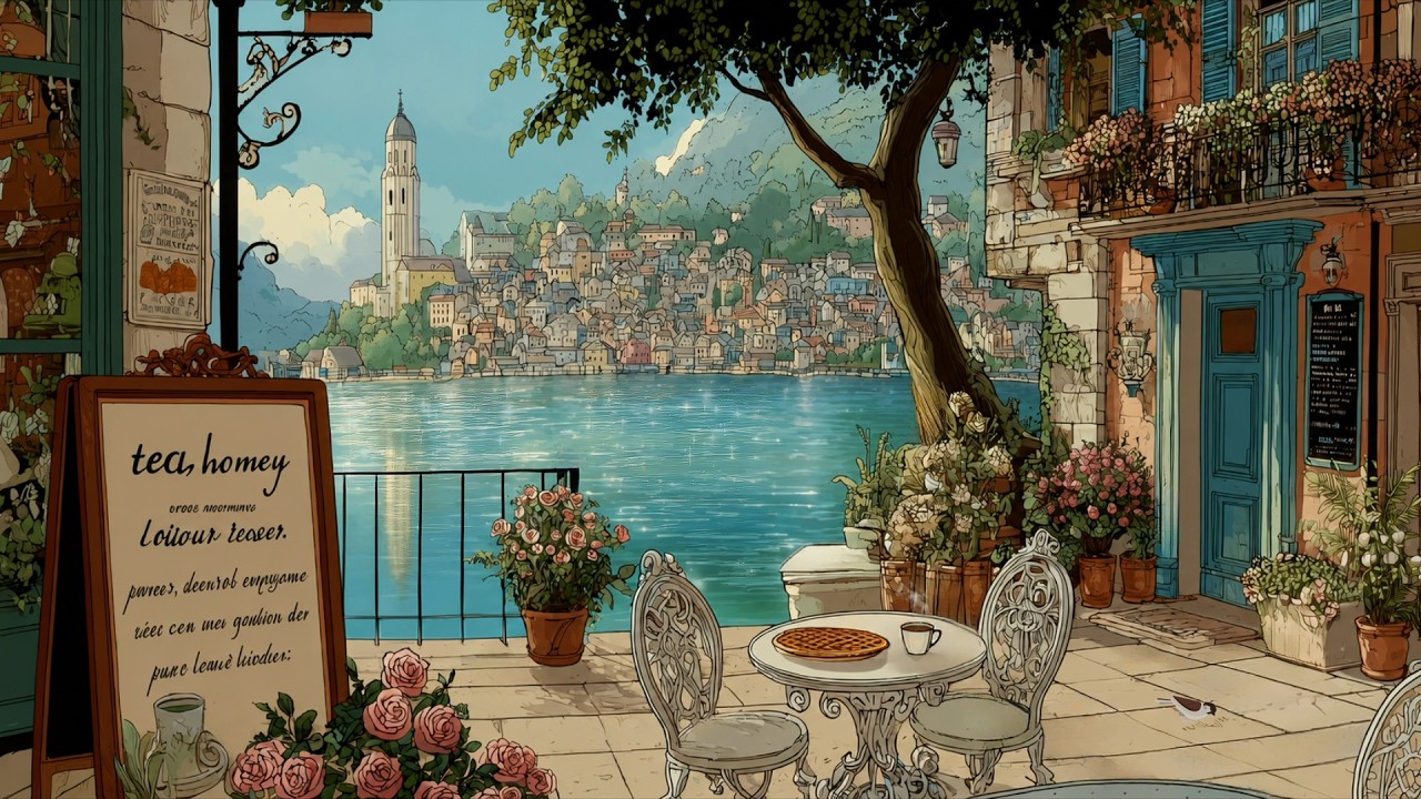 A Quiet Morning at a Seaside Caf&eacute; ✨ Relaxing Vintage Music