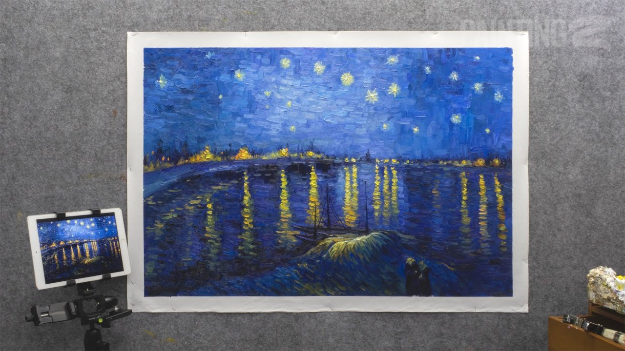 Vincent van Gogh Oil Painting Reproduction, Starry Night Over the Rhone, by PaintingZ