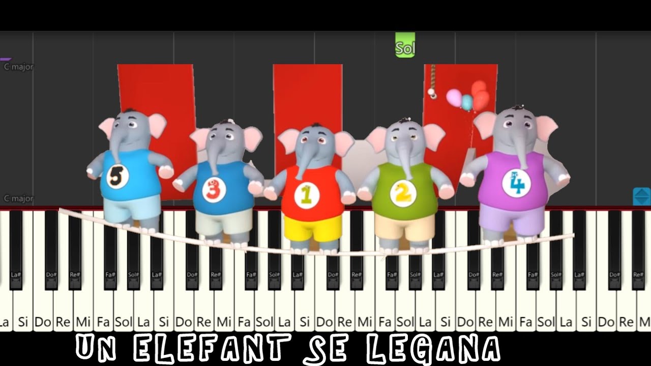 Un Elefant Se Legăna  USOR TUTORIAL Pian | Orga | Clapa 🐘