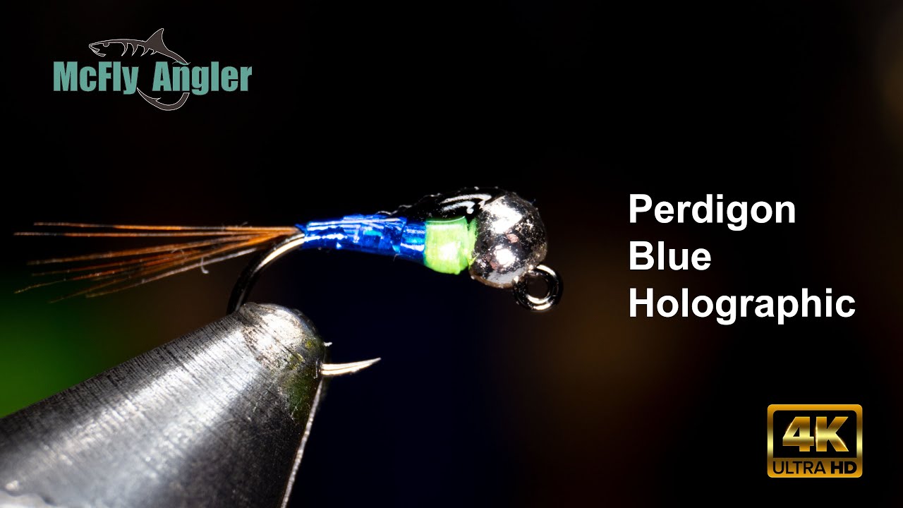 Perdigon Fly, Blue Holographic - McFly Angler Nymph Fly Tying Sessions