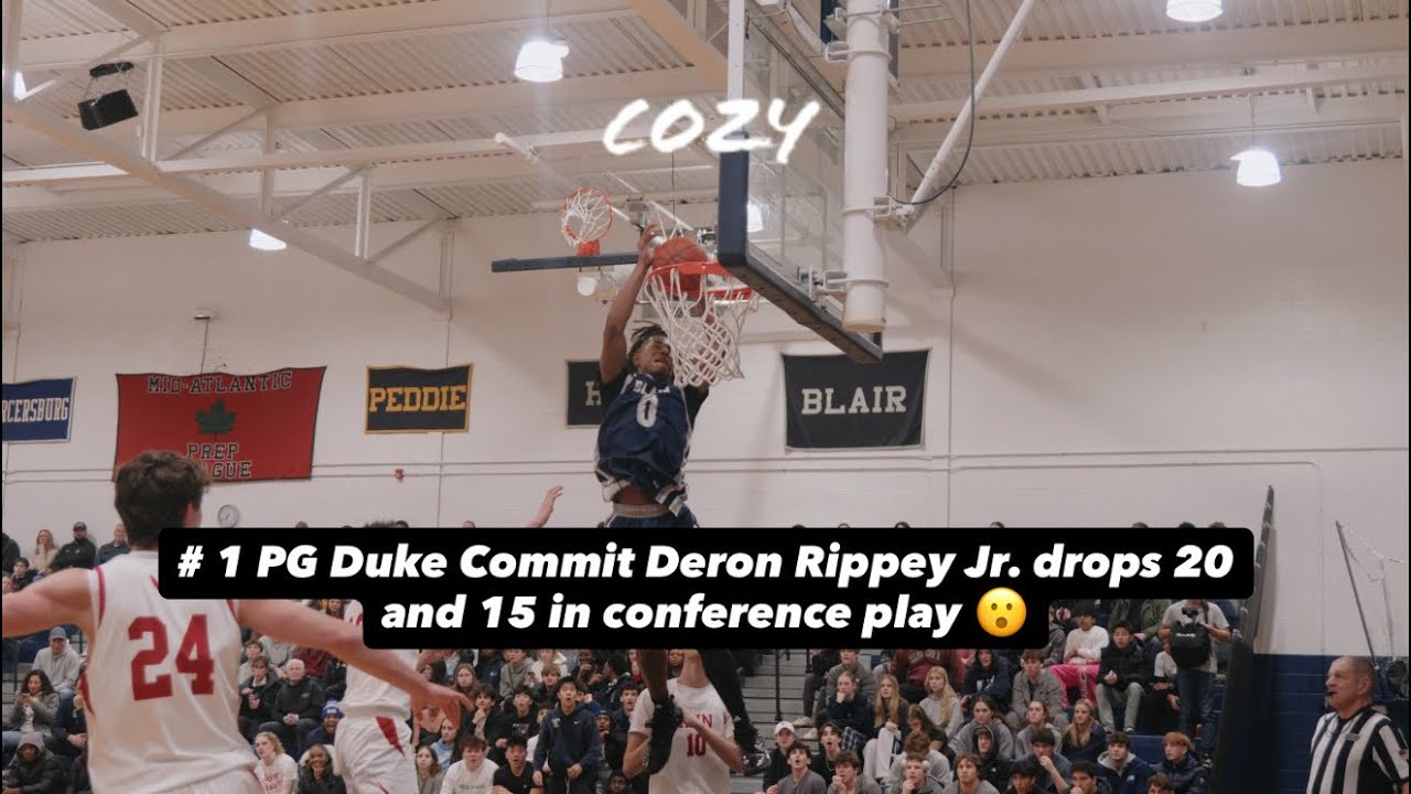 #1 PG Duke commit Deron Rippey Jr. drops a double leading Blair Academy to a 30 point blow out