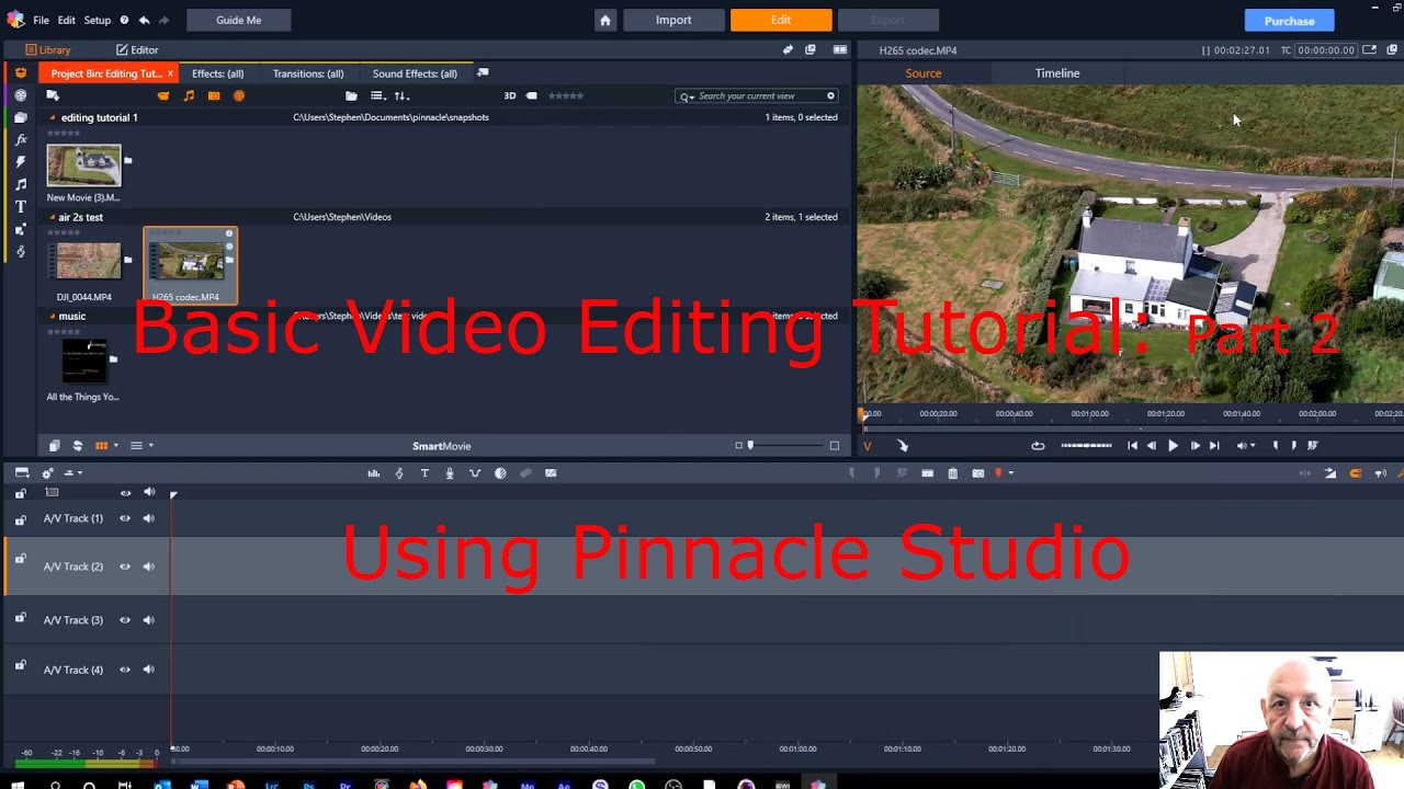 Basic Video Editing - With Pinnacle Studio: Part 2: USING THE SOURCE MONITOR AND TIMELINE