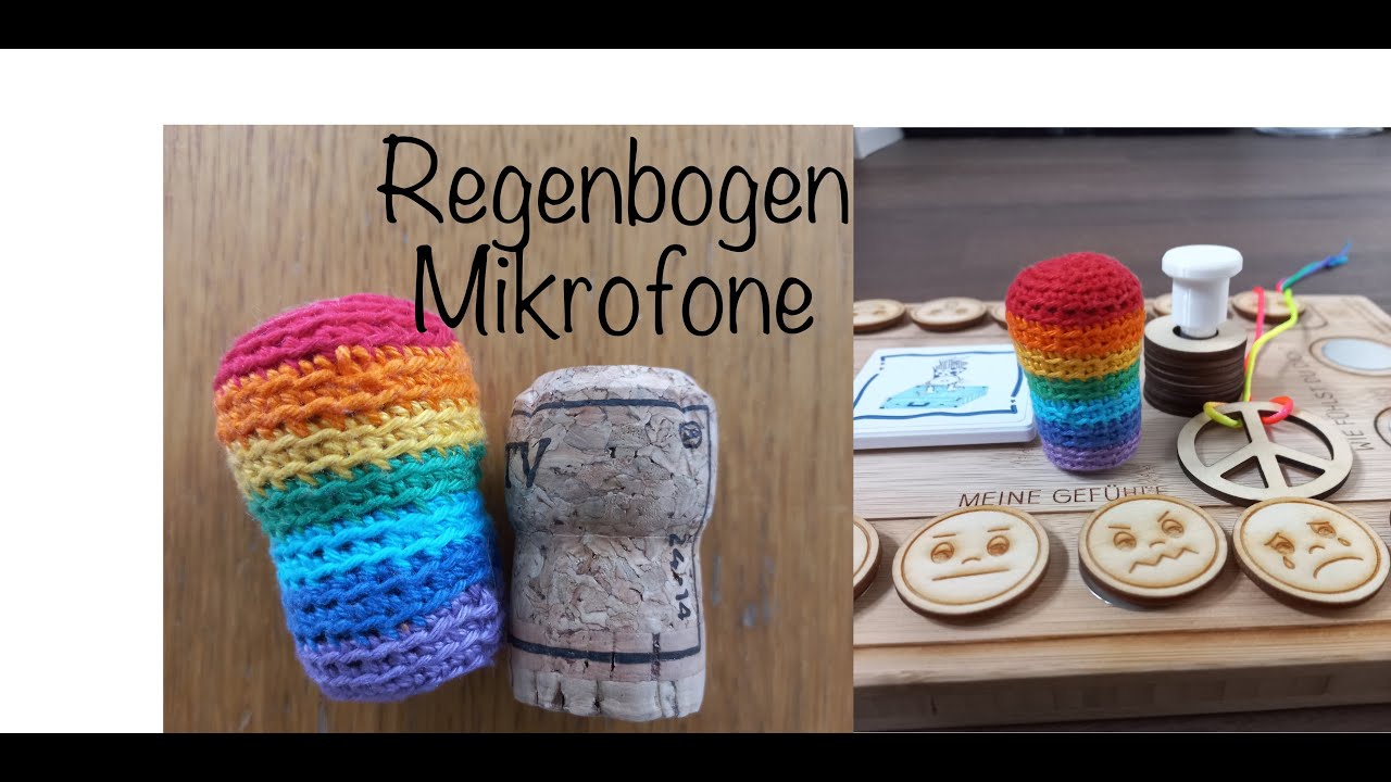 Regenbogen Mikrofon Häkel-Anleitung