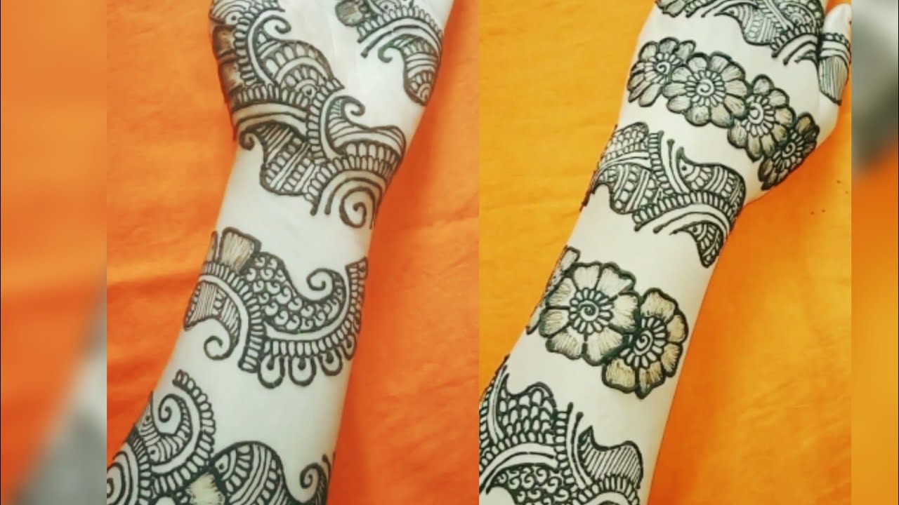 Bangle style mehndi designs for front & back hand/easy mehndi designs/चूड़ी मेहंदी डिजाइन/मेहंदी