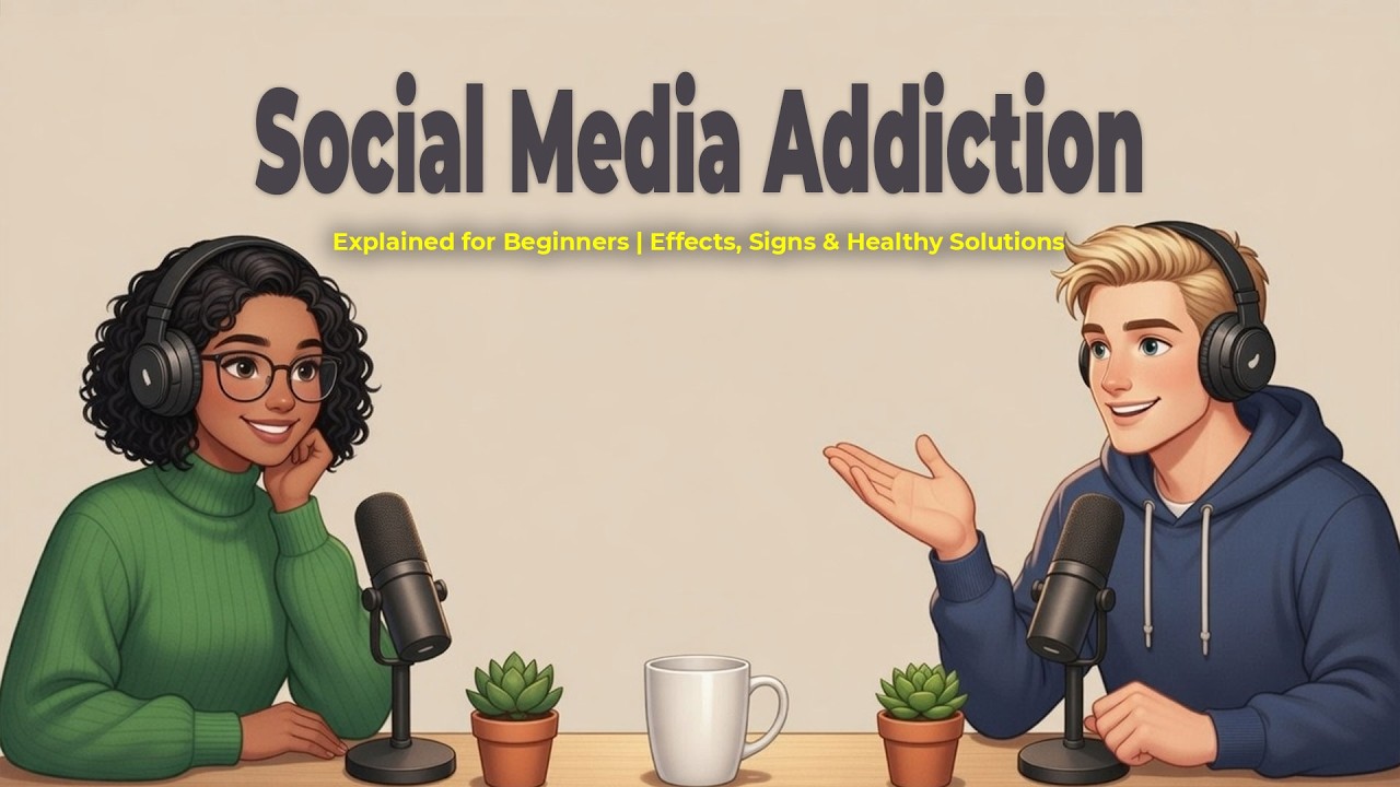 English Podcast For Easy English Conversation | Social Media Addiction Explained for Beginners