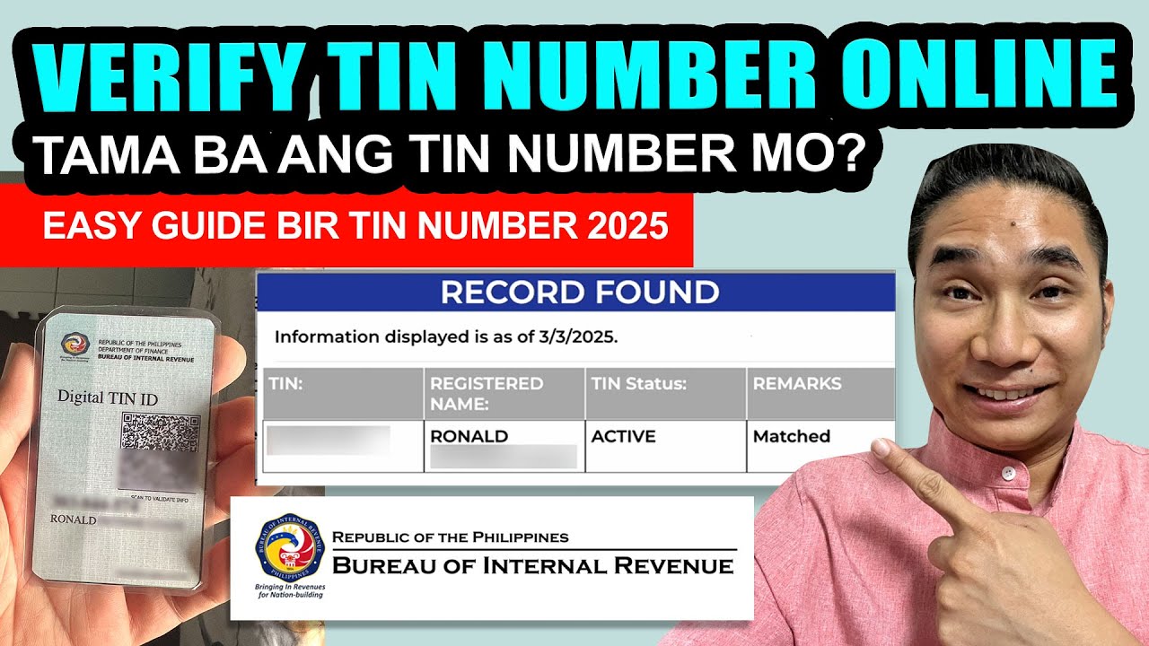 PAANO MAG VERIFY NG TIN NUMBER ONLINE PHILIPPINES 2025 | bir online verification of tin number 2025