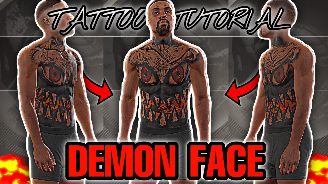 HOW TO DO NEW DRIPPY COMP “DEMON FACE” TATTOO IN 2K22￼‼️💦 (TATTOO TUTORIAL)💉
