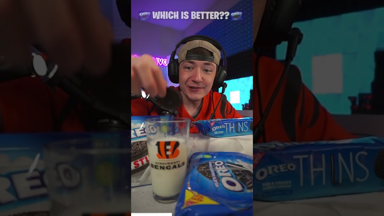 Which is better? MEGA Stuffed Oreos vs Original...someone count how many times I said cream #shorts