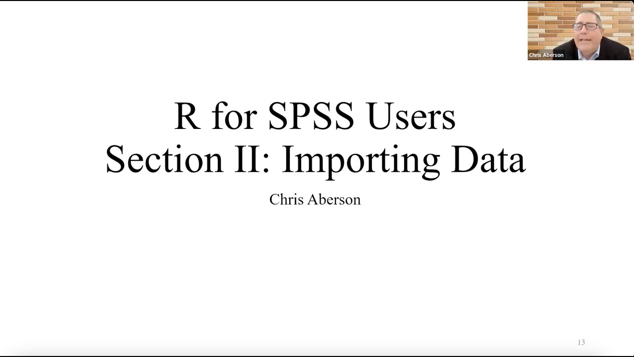 R for SPSS Users: Getting Started with R and RStudio taught by Christopher Aberson