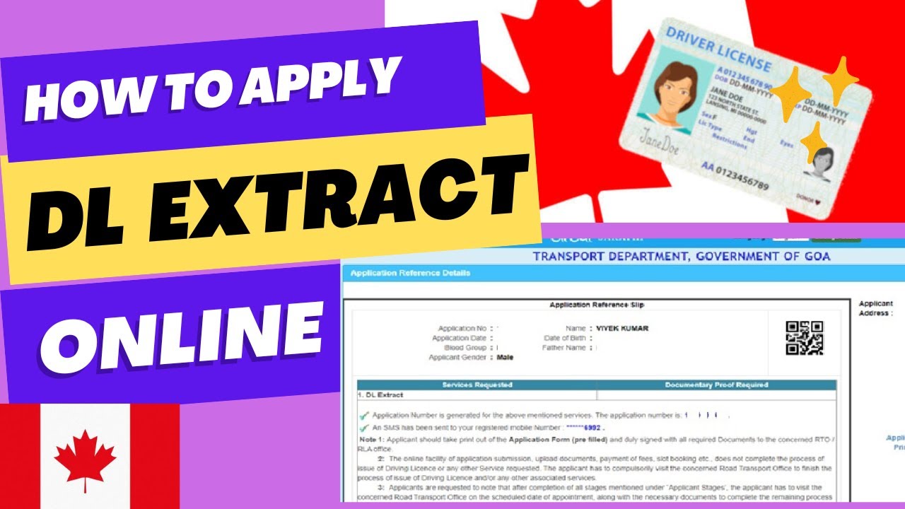 How to apply for DL Extract online | DL Extract for Canada | Driving experience letter | DL Extract