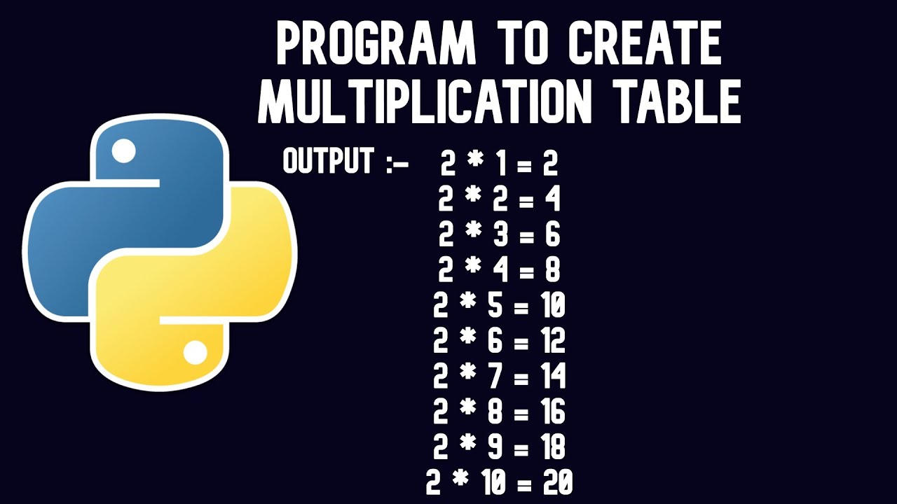 Python Tutorial | Program To  Create a Multiplication Table || WEB BURNER