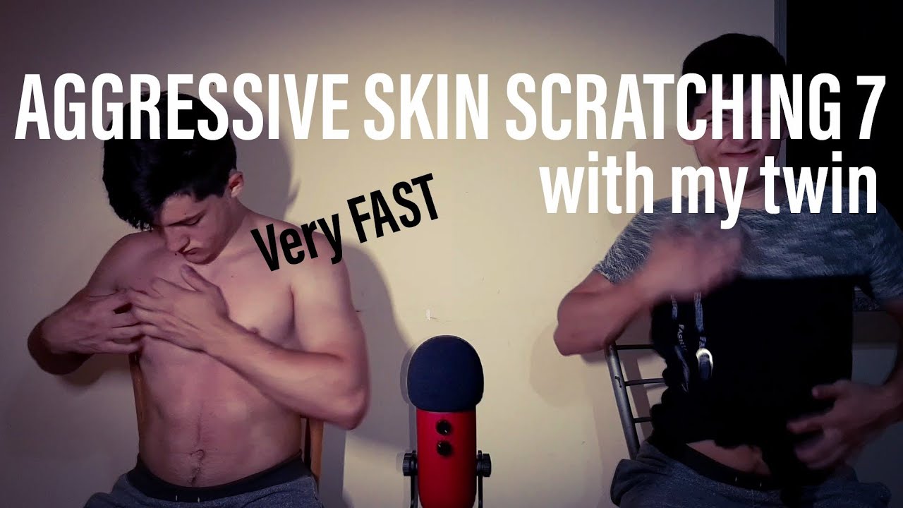 ☆ASMR☆ Aggressive   SKIN SCRATCHING 7 (with MY twin)