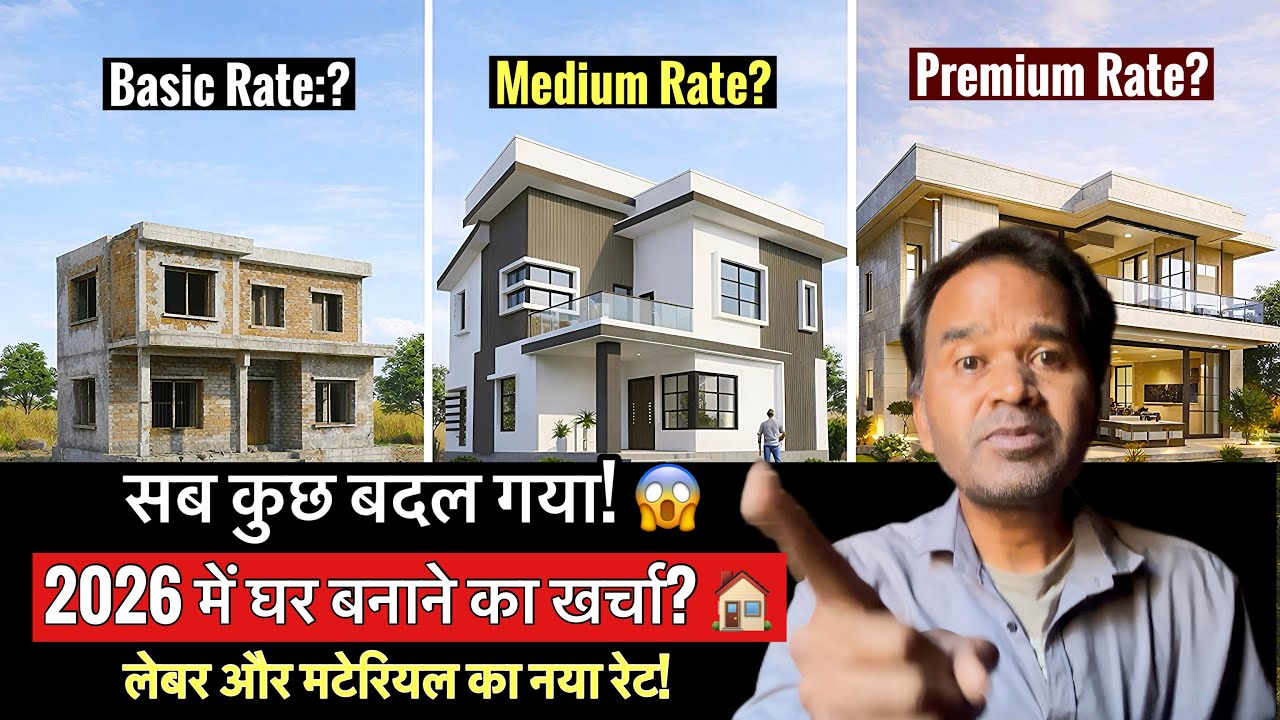 2026 में घर बनाने का खर्चा 🏠 | 1000 Sq Ft House Construction Cost 2026 | New Rates Part 2