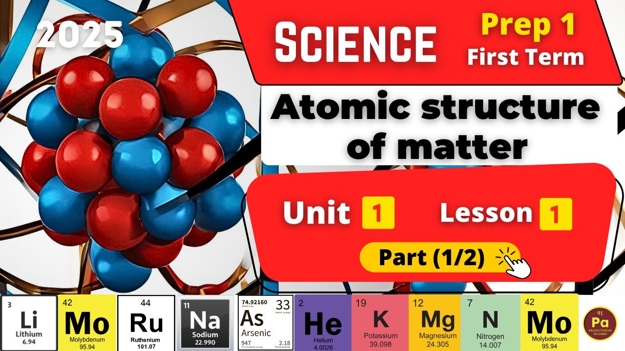 Atomic structure of matter | Prep.1 | Unit 1 - Lesson 1 - Part (1/2) | Science