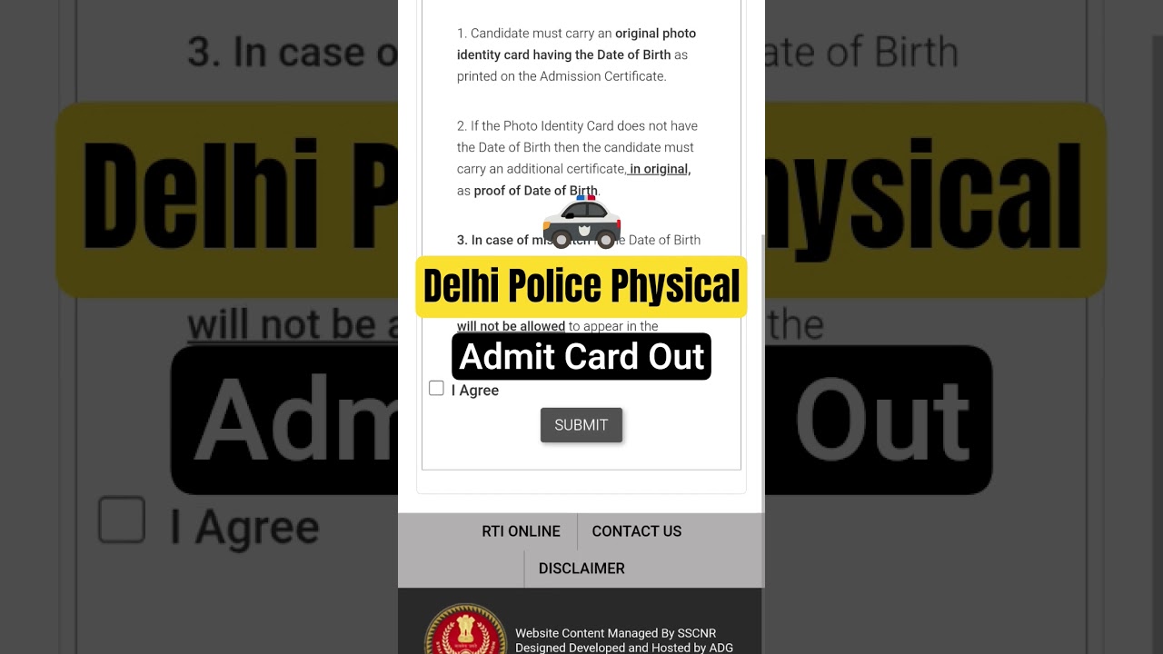Delhi Police Physical Admit Card Out|| Delhi Police Physical Admit Card 2025