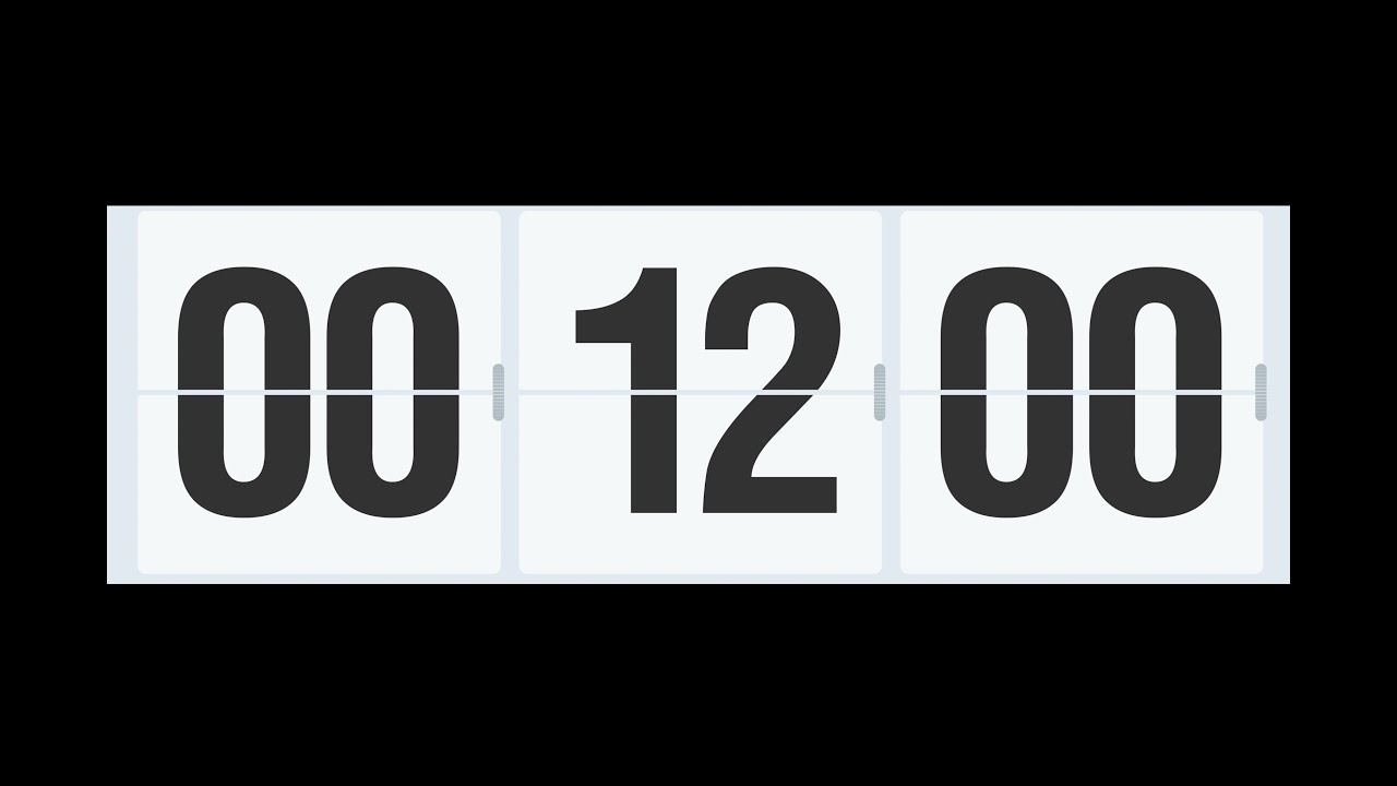 12 Minutes White Timer ⏳ Clean Minimal Countdown