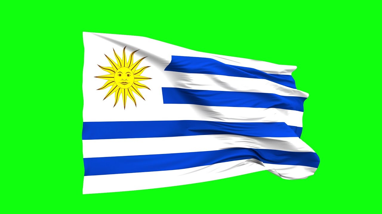 Uruguay Flag green screen | blue screen | chroma key (FREE USE)