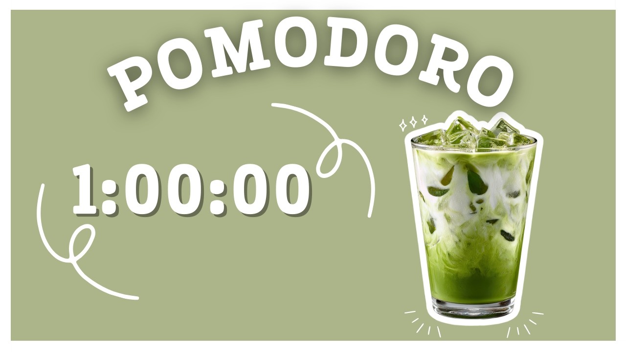 4.5 Hour Pomodoro Timer Focus Session | 1 Hour Work 10 Minute Relax | Iced Matcha Latte Lofi Beats!
