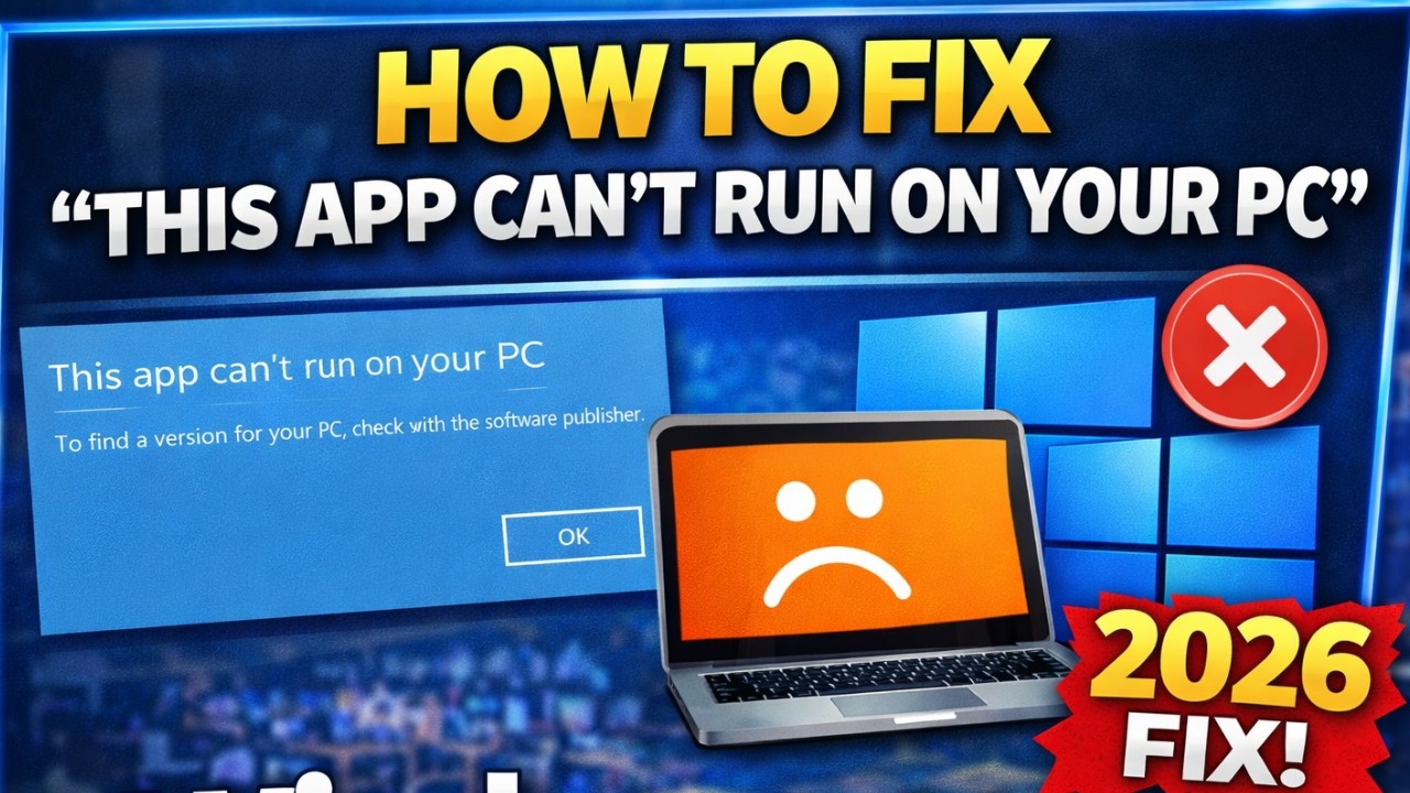 How To Fix “This App Can’t Run On Your PC” Error In Windows 10/11 (2026 Fix)