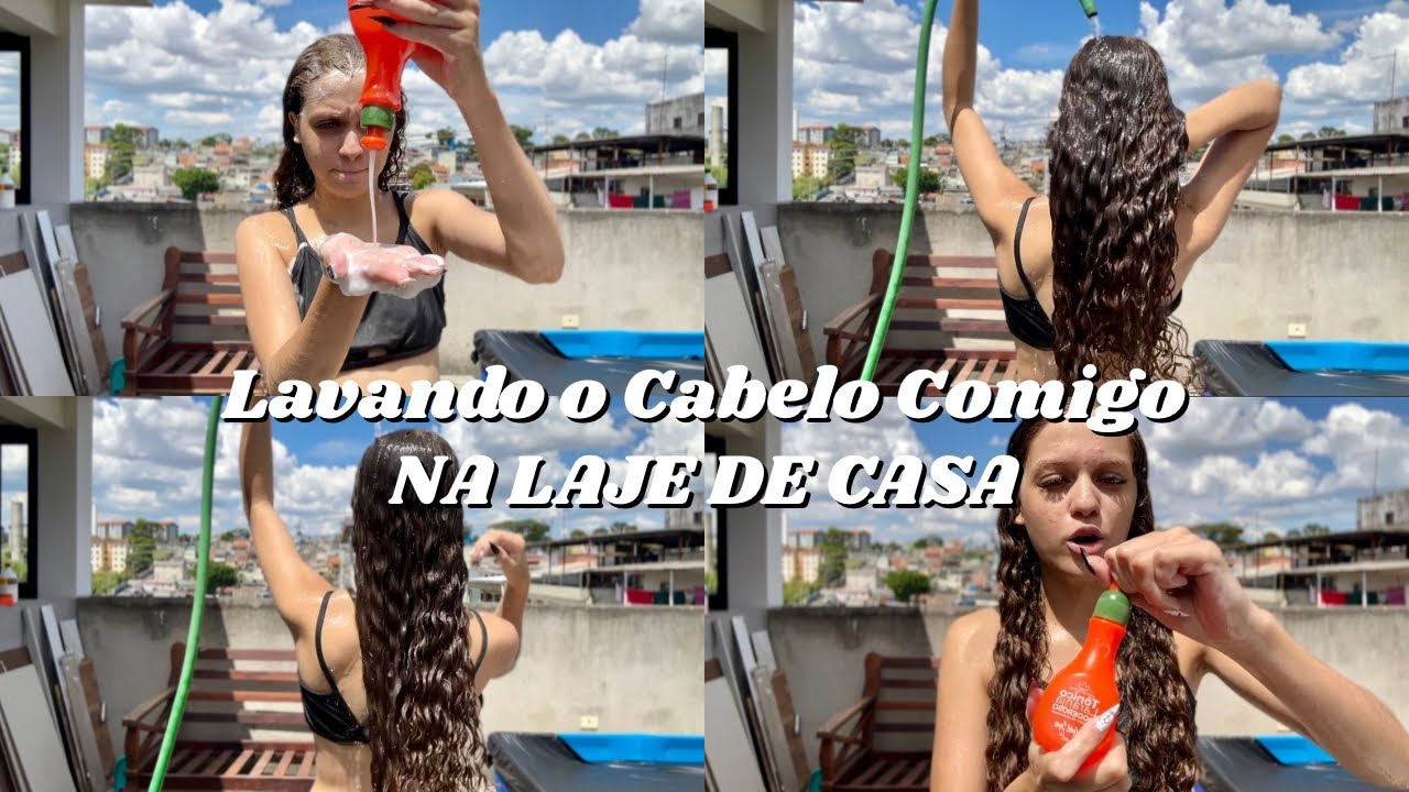 LAVANDO O CABELO NA LAJE DE CASA 🧡
