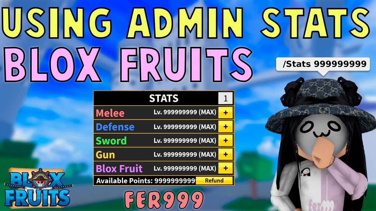 Использование статистики администратора в Blox Fruits